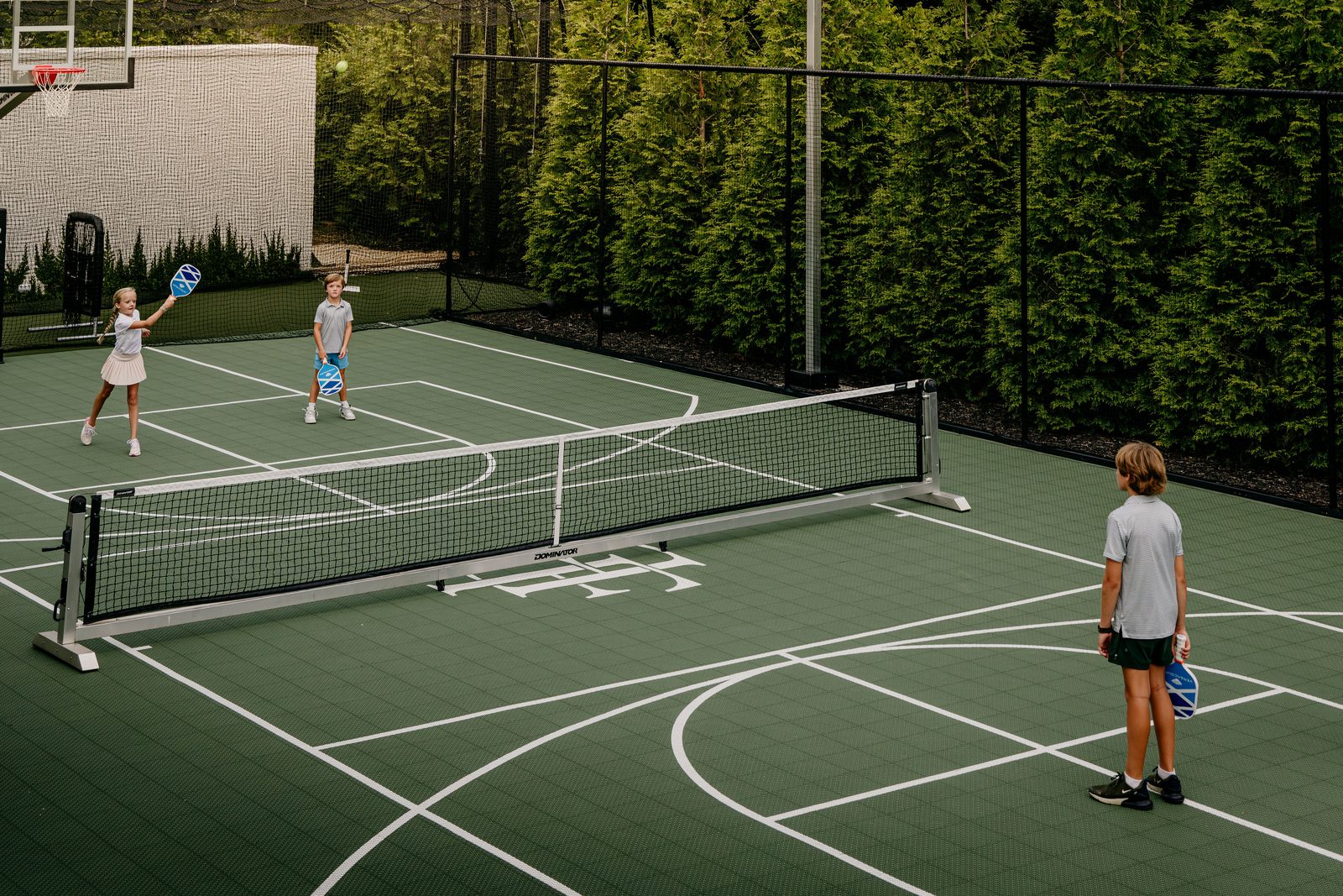 Custom backyard court installation